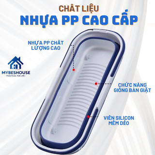 Xô nước, chậu nước gấp gọn, đa năng vệ sinh nhà cửa, giặt cây lau nhà, chùi kính tiết kiệm diện tích