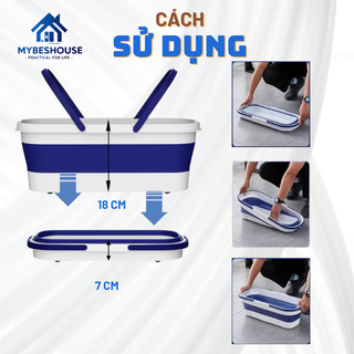 Xô nước, chậu nước gấp gọn, đa năng vệ sinh nhà cửa, giặt cây lau nhà, chùi kính tiết kiệm diện tích