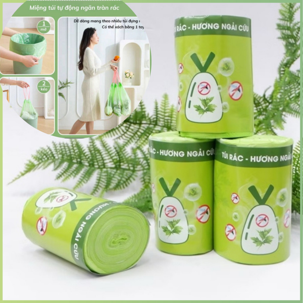 Túi Đựng Rác Hương Ngải Cứu Chống Côn Trùng Tự Phân Hủy Dây Rút Tiện ...