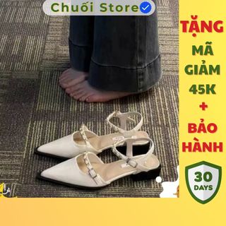 Giày bệt nữ da PU tổng hợp dệt vải đế cao su tinh tế thanh mảnh nổi bật cá tính