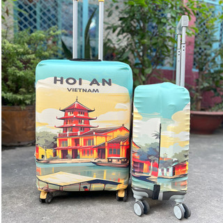 Áo Bọc Vali Mẫu Hội An Thun Co Giãn 4 Chiều-Chống xước vali Bền Đẹp Dễ Nhận Diện Hành Lý.