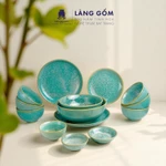 Bộ bát đĩa gốm sứ men hỏa biến cao cấp bộ bàn ăn gia đình - Gốm sứ Bát Tràng - Làng Gốm (TH) — ảnh 4
