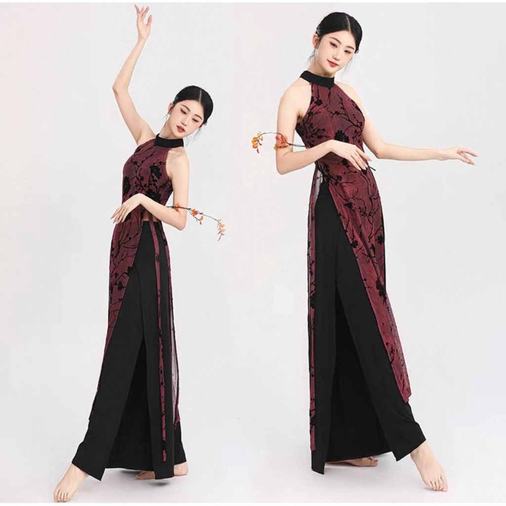 Sườn xám Trung Hoa thanh lịch/Váy múa đương đại/Váy múa cổ trang