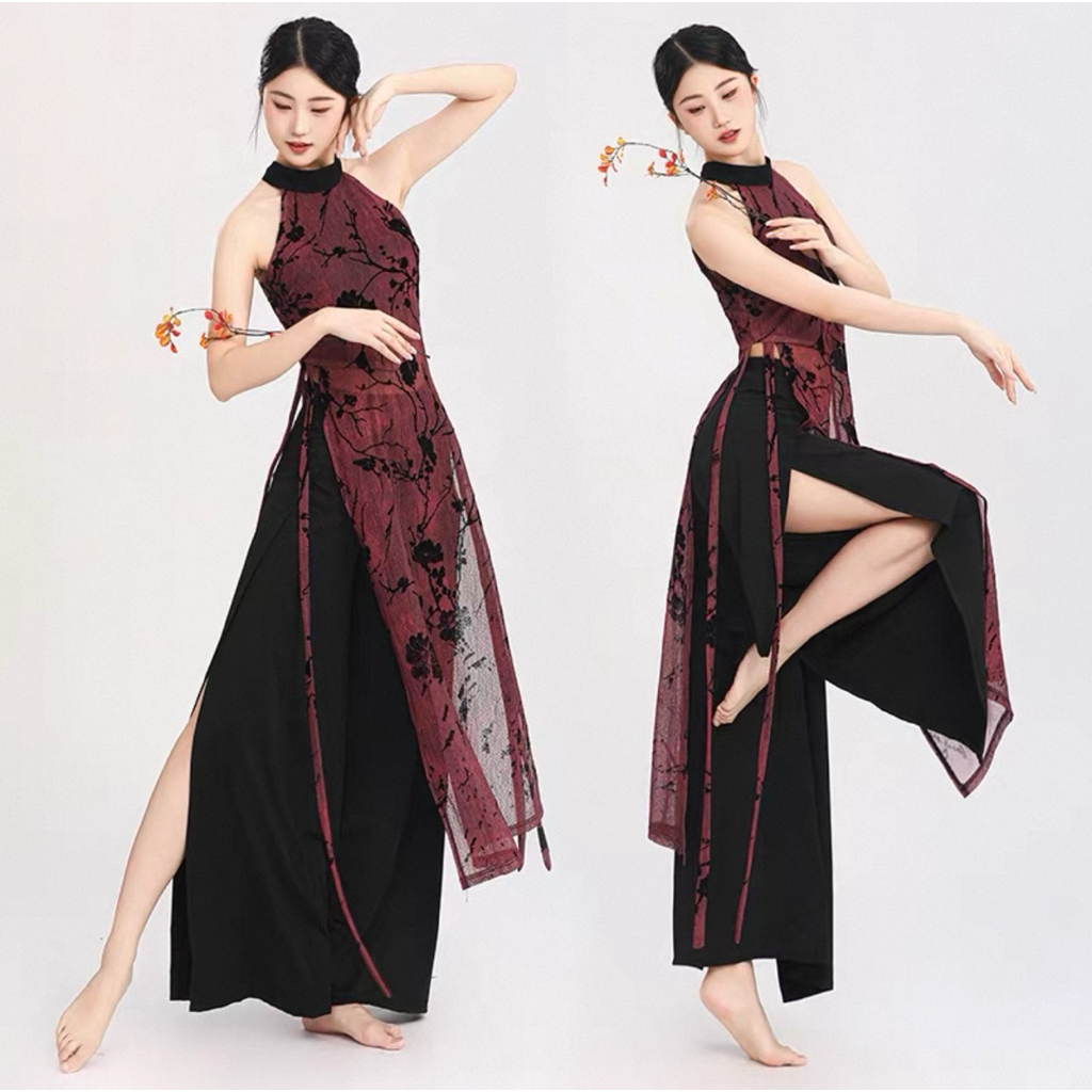 Sườn xám Trung Hoa thanh lịch/Váy múa đương đại/Váy múa cổ trang
