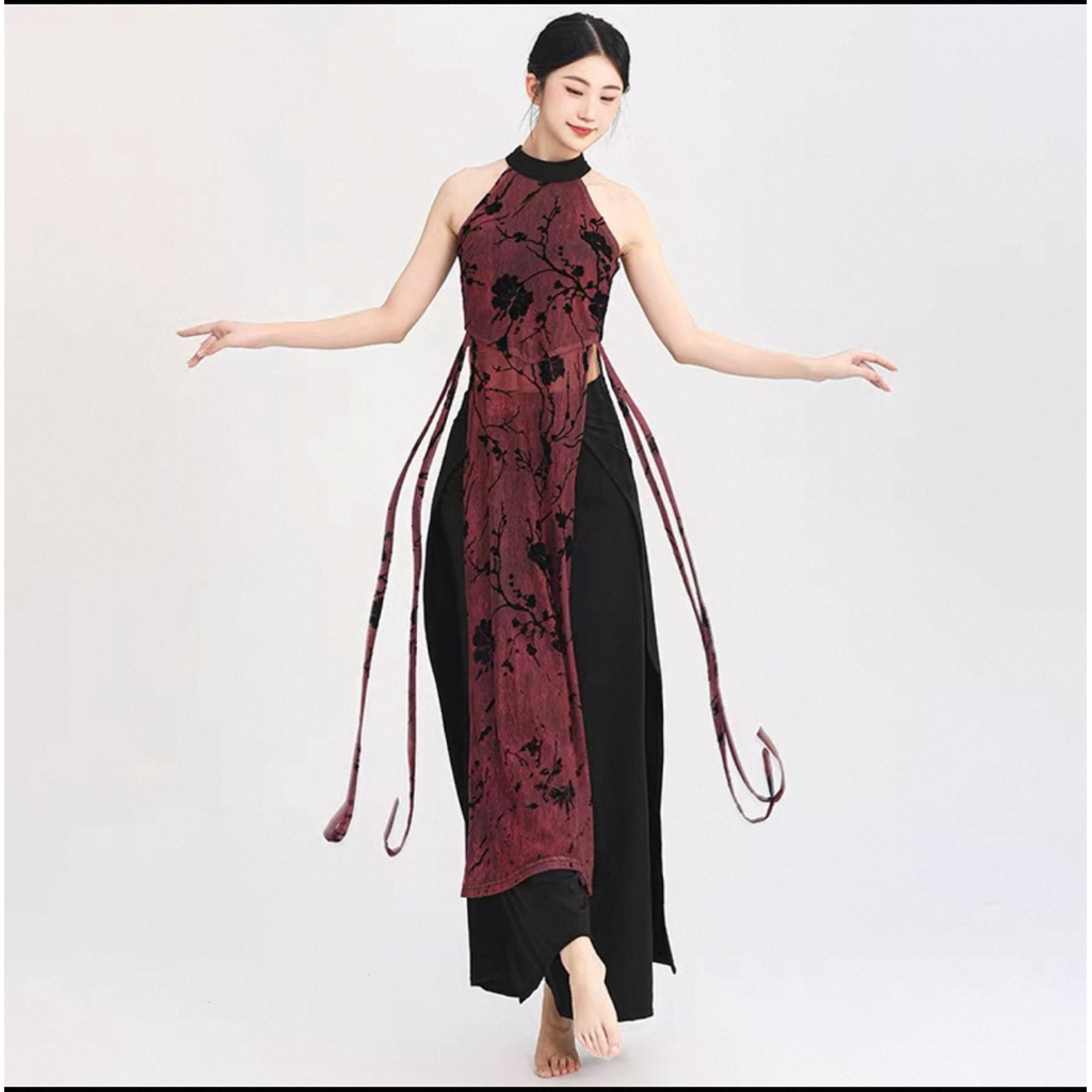 Sườn xám Trung Hoa thanh lịch/Váy múa đương đại/Váy múa cổ trang