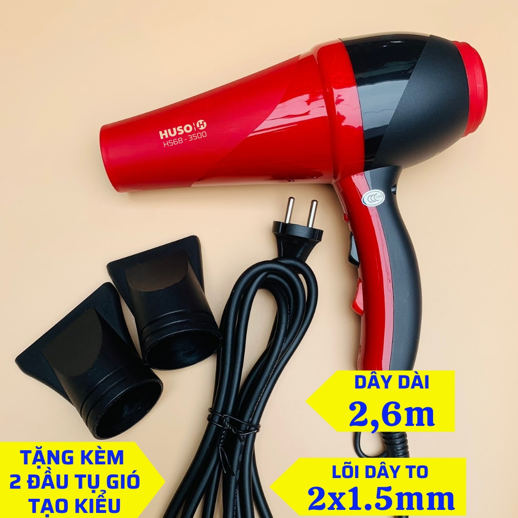 Máy sấy tóc HUSO công suất lớn, ION âm xanh, sấy nhanh 2 chiều nóng lạnh, chuẩn Salon | BigBuy360 - bigbuy360.vn