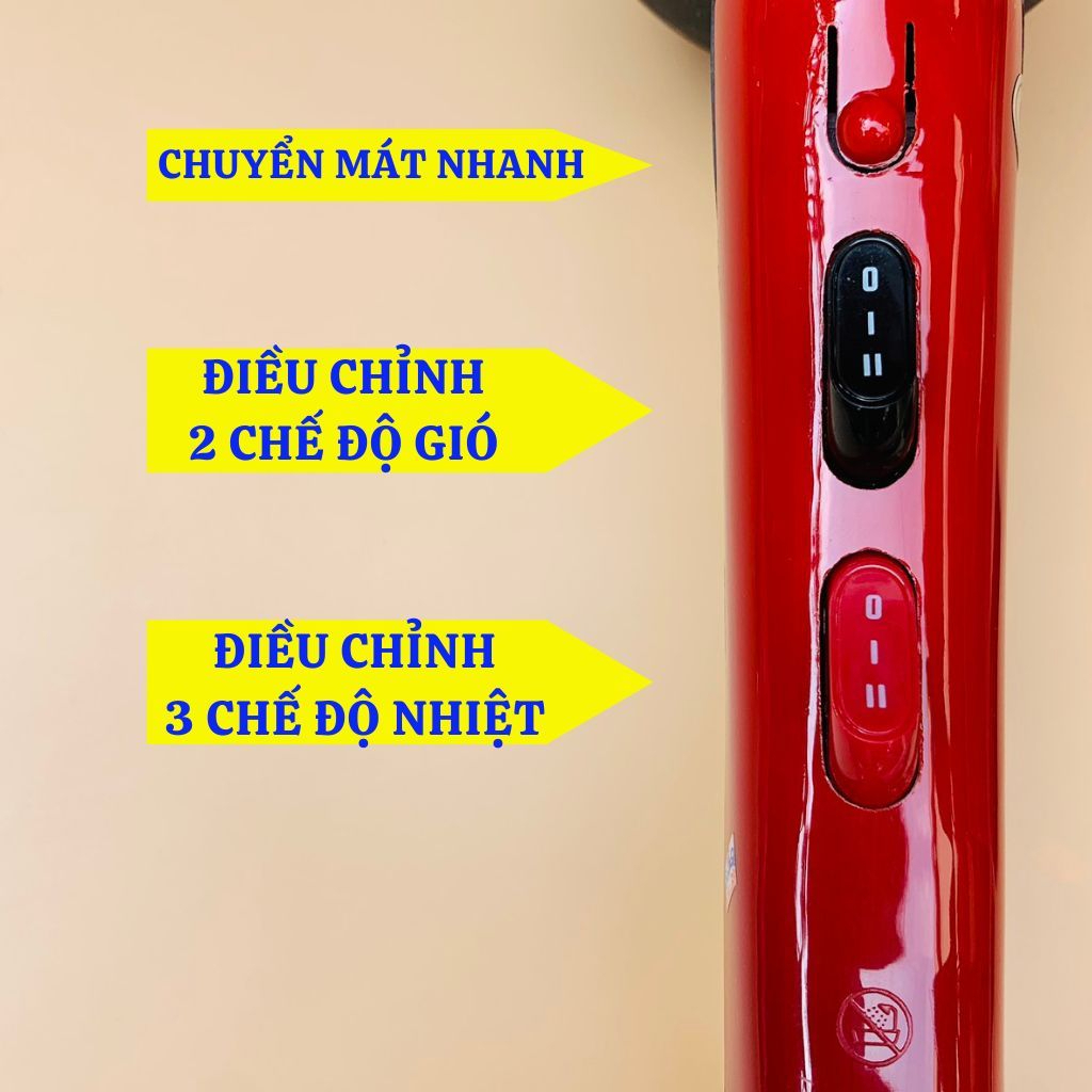 Máy sấy tóc HUSO công suất lớn, ION âm xanh, sấy nhanh 2 chiều nóng lạnh, chuẩn Salon | BigBuy360 - bigbuy360.vn