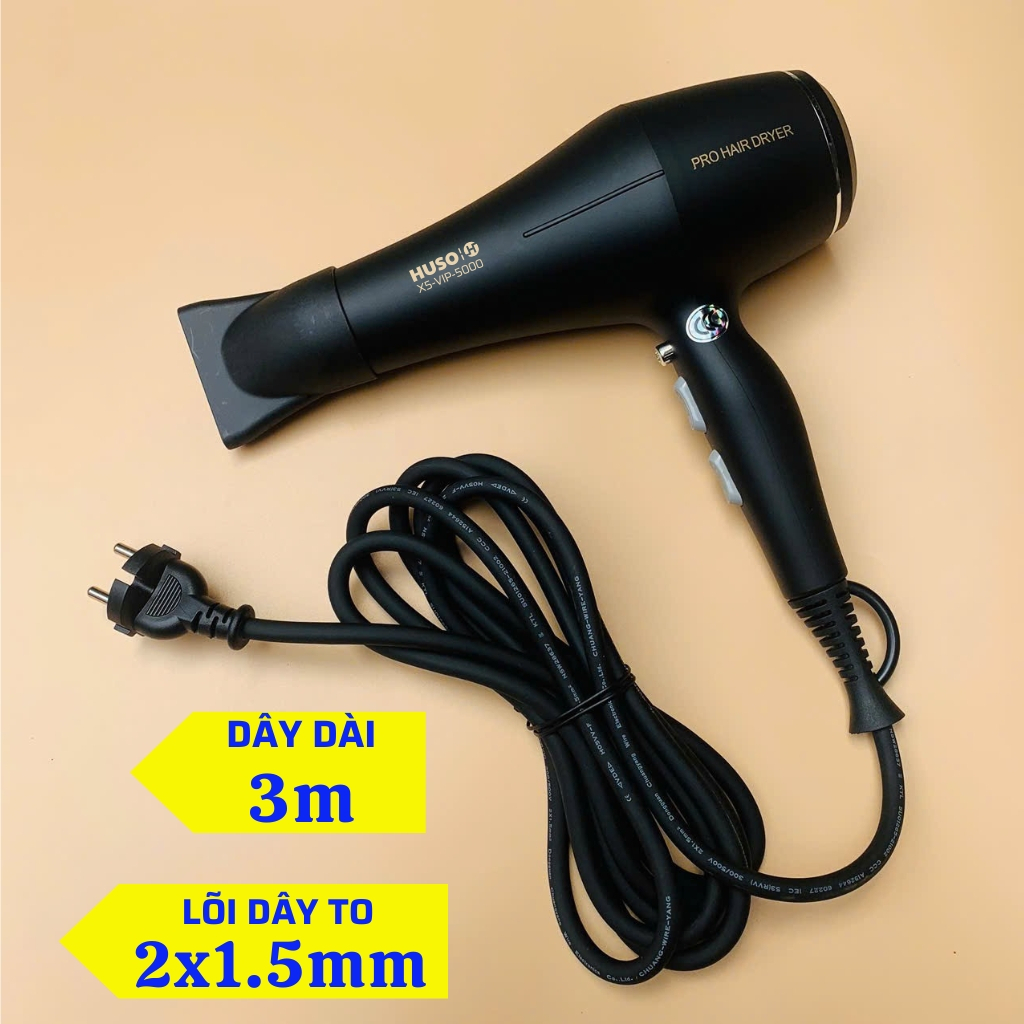 Máy sấy tóc HUSO công suất lớn, ION âm xanh, sấy nhanh 2 chiều nóng lạnh, chuẩn Salon | BigBuy360 - bigbuy360.vn