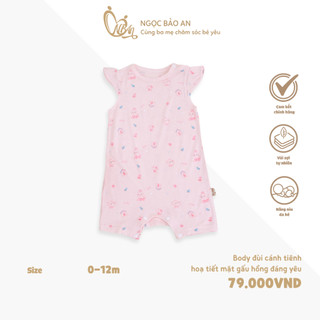 Honey (0-12M) Bộ body đùi cánh tiên sơ sinh chất vải mềm mại, thoáng mát có nút bấm vai cao cấp dành cho bé trai bé gái