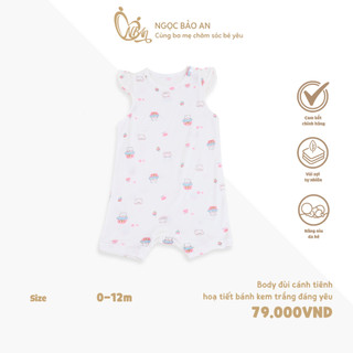 Honey (0-12M) Bộ body đùi cánh tiên sơ sinh chất vải mềm mại, thoáng mát có nút bấm vai cao cấp dành cho bé trai bé gái