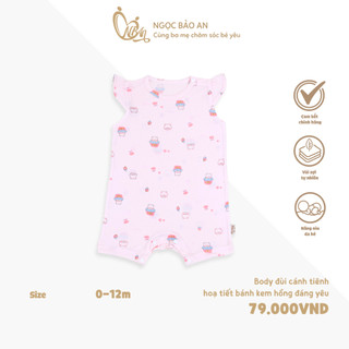 Honey (0-12M) Bộ body đùi cánh tiên sơ sinh chất vải mềm mại, thoáng mát có nút bấm vai cao cấp dành cho bé trai bé gái