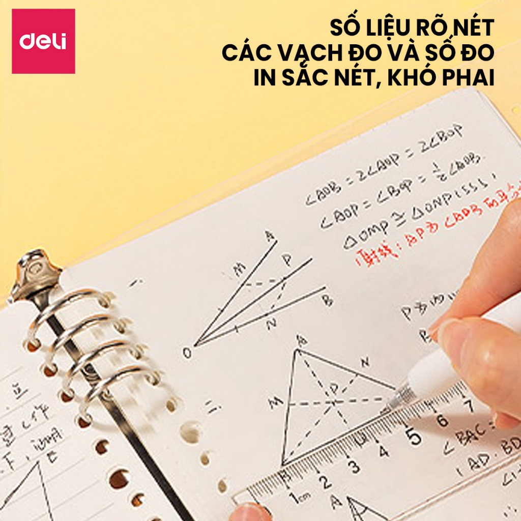 Thước Kẻ Trong Suốt Deli 15/20 cm - Thước Đo Tỷ Lệ Chuẩn Siêu Bền Dụng Cụ Học Tập Phù Hợp Với Học Sinh Dân Văn Phòng