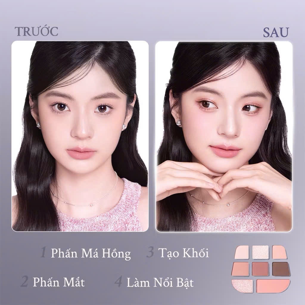 Bảng Phấn Mắt FOCALLURE Bền Màu Dưỡng Ẩm Lâu Trôi Chống Thấm Nước 9.6g | NHÍM HOUSE