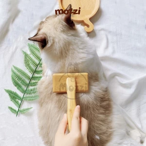 Lược chải lông chó mèo GoldPets cán gỗ không bọc đầu chải phồng lông chuyên dụng