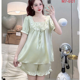 Đồ bộ mặc nhà nữ dễ thương,đồ ngủ đẹp cho nữ,bộ đùi lụa lạnh cao cấp mịn mát phối ren sang trọng[24]