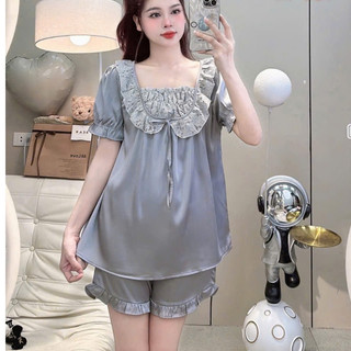 Đồ bộ mặc nhà nữ dễ thương,đồ ngủ đẹp cho nữ,bộ đùi lụa lạnh cao cấp mịn mát phối ren sang trọng[24]