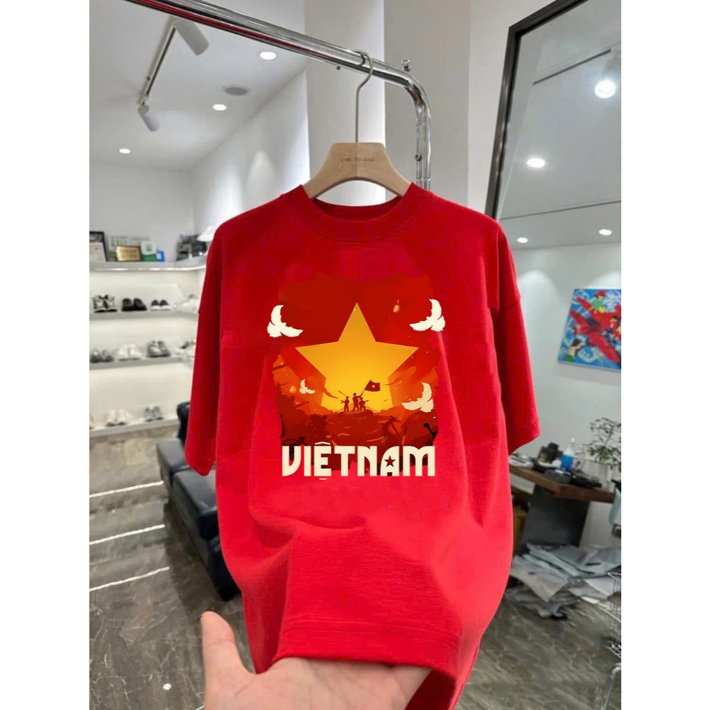 Áo thun in hình VIỆT NAM nghệ thuật kỷ niệm lịch sử Chất Liệu Cotton Cao Cấp