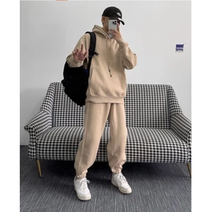 Bộ Hoodie Phối Mũ 2 Lớp Trơn BASIC Sành Điệu, Set Nỉ Hoodie Zip Nam Nữ Mã AT343