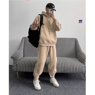 Bộ Hoodie Phối Mũ 2 Lớp Trơn BASIC Sành Điệu, Set Nỉ Hoodie Zip Nam Nữ Mã AT343