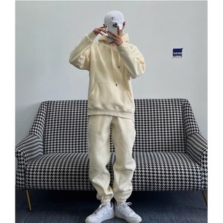 Bộ Hoodie Phối Mũ 2 Lớp Trơn BASIC Sành Điệu, Set Nỉ Hoodie Zip Nam Nữ Mã AT343