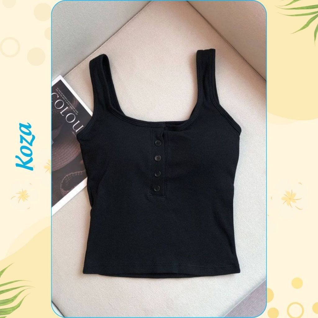 ( TOP BÁN CHẠY )Áo croptop, Áo ba lỗ nữ có mút ngực phông trơn dáng ôm co dãn phong cách mùa hè năng động cá tính ACN004