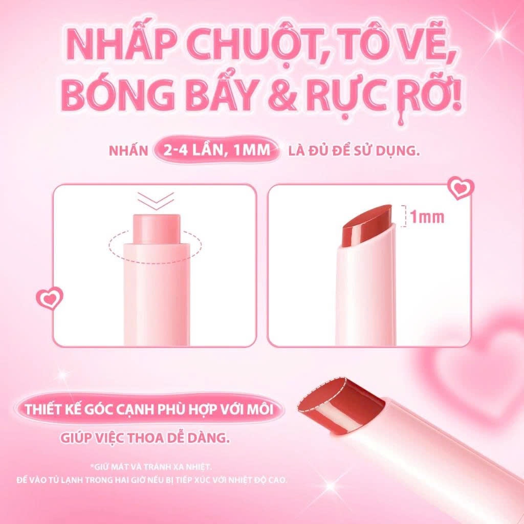 Son Dưỡng PINKFLASH Bóng Mượt Mịn Màng Nhẹ Nhàng Không Bết Dính Dễ Thoa 1.5g | NHÍM HOUSE