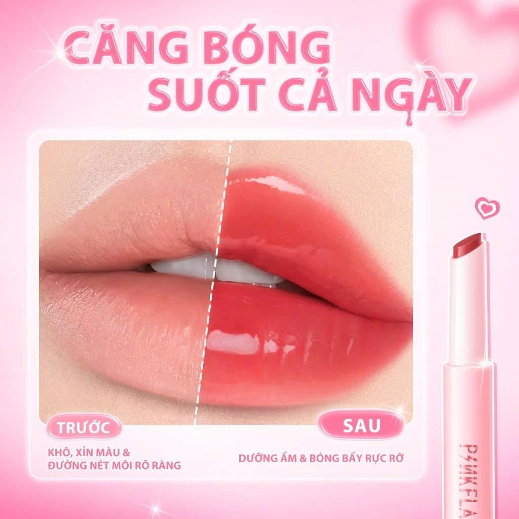 Son Dưỡng PINKFLASH Bóng Mượt Mịn Màng Nhẹ Nhàng Không Bết Dính Dễ Thoa 1.5g | NHÍM HOUSE
