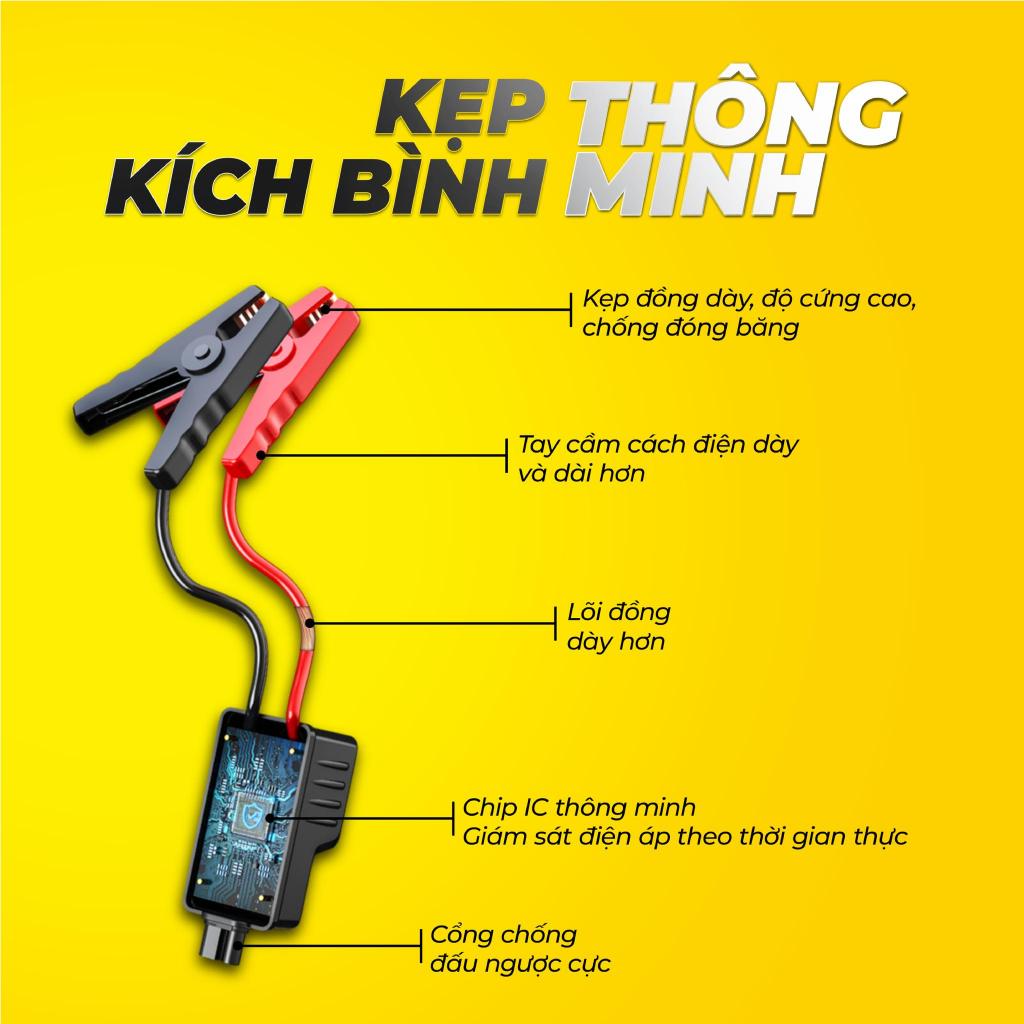 [DEAL SỐC - MUA 1 TẶNG 1] Kích Bình Ô Tô & Bơm Lốp STEELMATE V12 - Dung Lượng Pin 12.000mAh, Bảo Hành 2 Năm