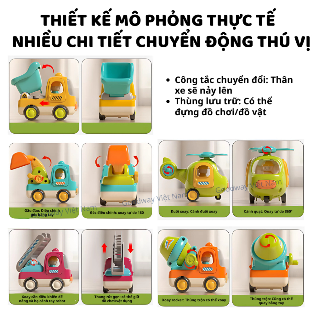 Xe Đồ Chơi Động Vật Gặm Nướu Goodway Rolling Little Crawling Đồ Chơi Tập Bò Cho Bé 6 Tháng Tuổi
