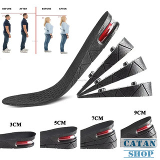 1 Cặp Lót Giày Tăng Chiều Cao Đệm Khí Nửa Bàn/Nguyên Bàn 3 Tầng Tùy Chỉnh, Êm Chân, Chống Trượt, Freesize