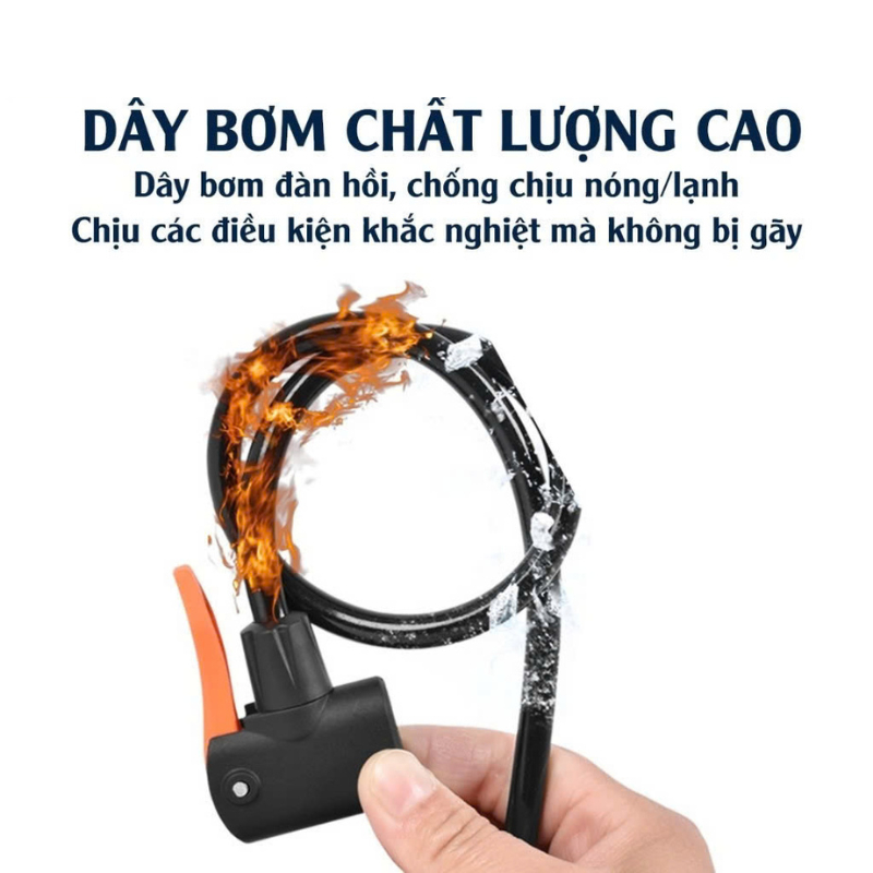 Bơm đạp Chân Dùng Bơm Xe Máy Bơm Xe đạp Với Các đầu Van đa Năng Wisezen