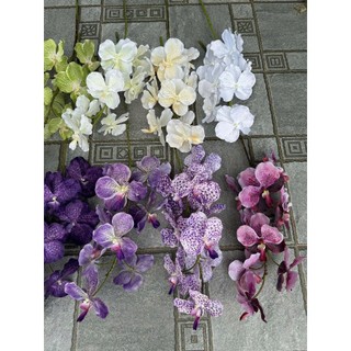 combo 10 cành 🌸 LAN VANDA XOĂN – HOA VẢI LỤA CAO CẤP
