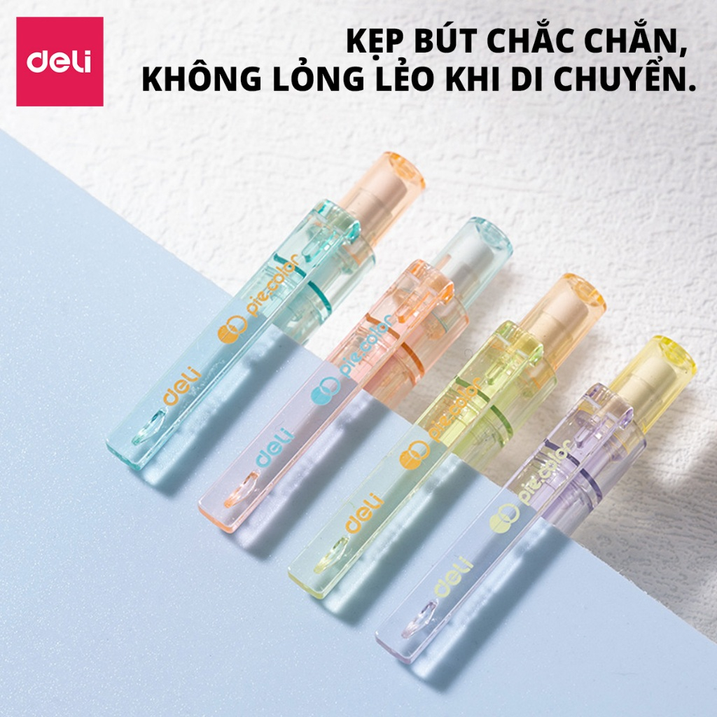Bút Chì Kim Deli Ngòi 0.5/0.7mm Bút Chì Bấm Học Sinh Thiết Kế Siêu Xinh Phối Màu Pastel Kèm Gôm Tẩy Đầu Bút Tiện Lợi