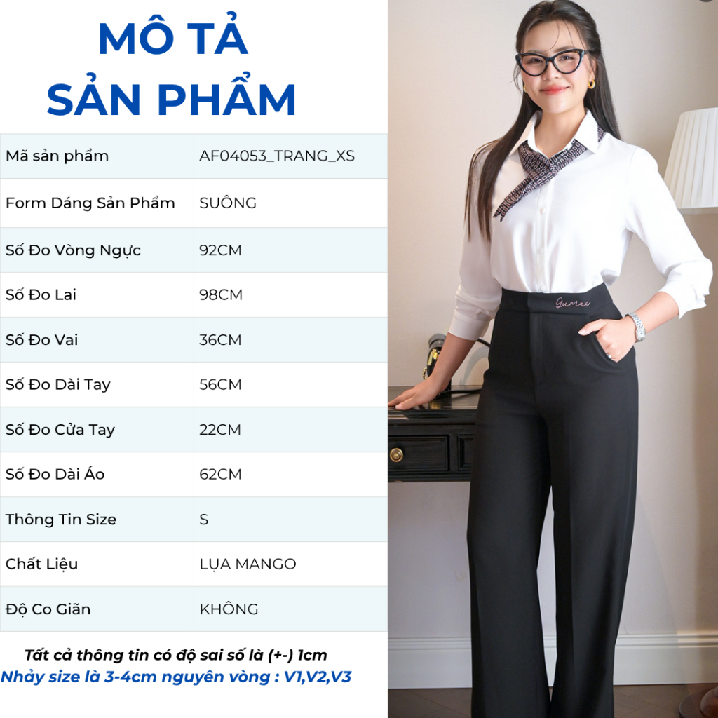 Áo Sơ Mi Nữ GUMAC Lụa Mango Form Suông Tay Dài Công Sở Mềm Mát Thanh Lịch AF04053