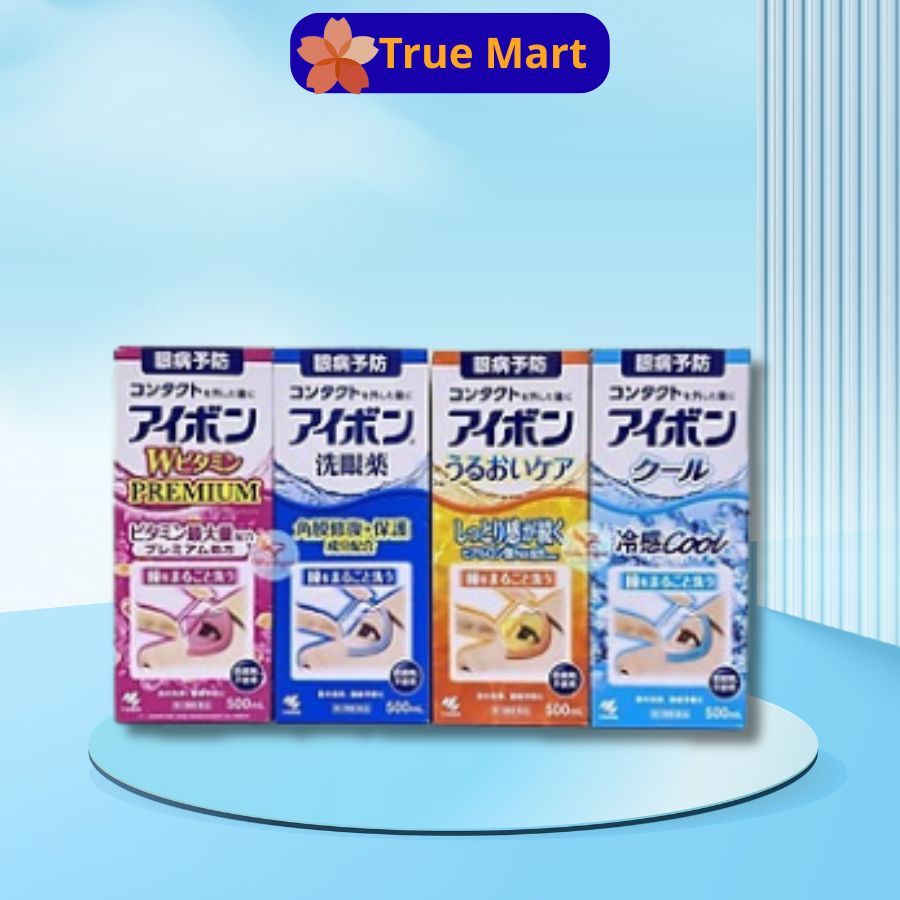 Nước rửa mắt Eyebon W Vitamin Kobayashi Nhật Bản 500ml; giúp làm sạch mắt; bổ sưng vitamin cho mắt