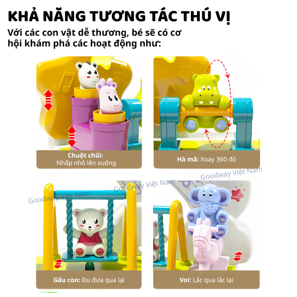 Đàn Piano Mini Cho Bé Chơi Nhạc Có Động Vật Nhảy Múa Goodway Piano Điện Tử Đồ Chơi Cho Bé 1 2 3 Tuổi