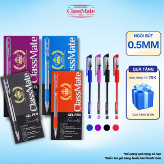 Hộp 12 Bút Gel Nước CLASSMATE Ngòi 0.5mm, Bút Gel Mực Xanh Đen Tím Đỏ Nhanh Khô, Viết Trơn Tru CL-GP101