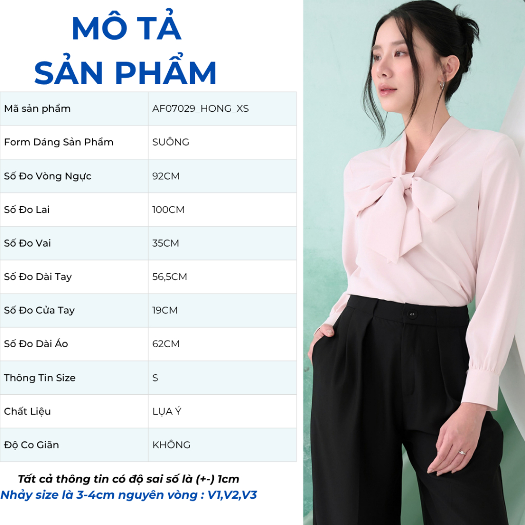 Áo Sơ Mi Nữ GUMAC Áo Kiểu Lụa Ý Tay Dài Cổ Thắt Nơ Form Suông Công Sở Thanh Lịch AF07029