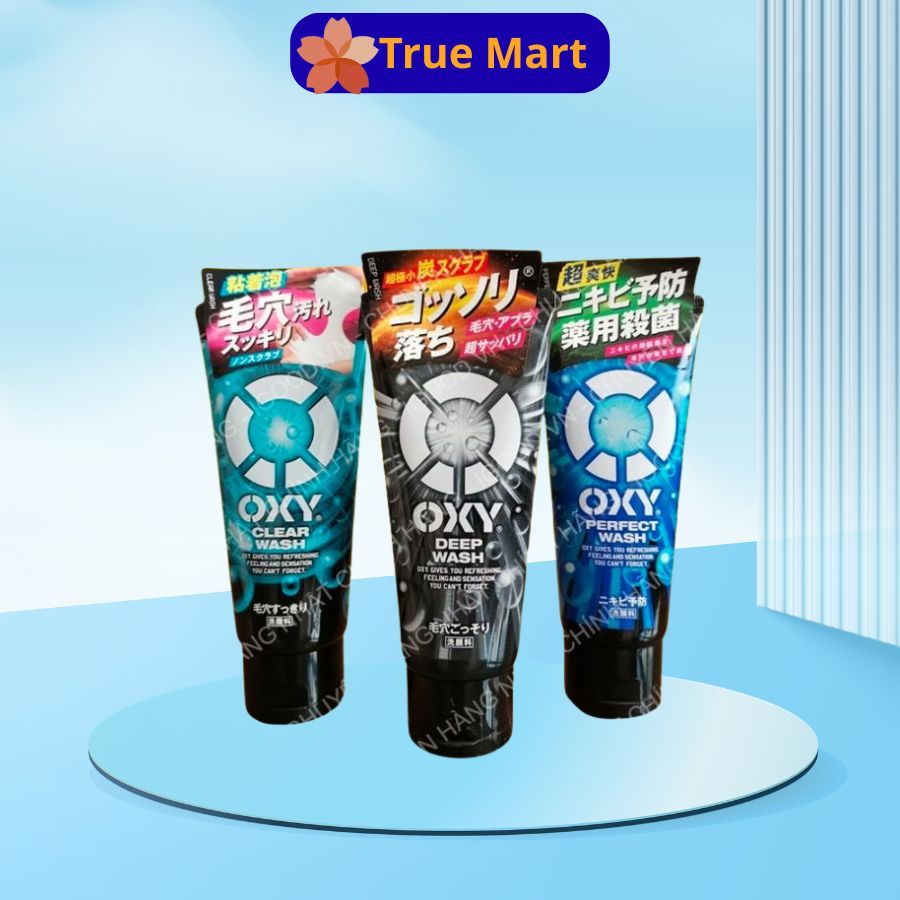 Sữa rửa mặt nam giới Oxy Nhật Bản 130g deep wash/clear wash/ perfect wash mẫu mới tuýp lớn