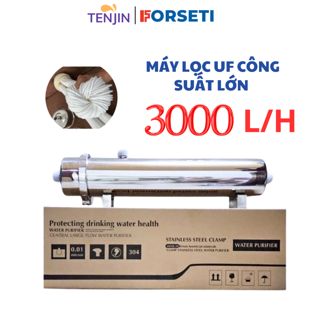 Máy Lọc Tổng Công Nghệ Siêu Lọc UF, Máy Lọc Nước Sinh Hoạt 3000 Lít Sử Dụng Lõi PVDF Siêu Bền