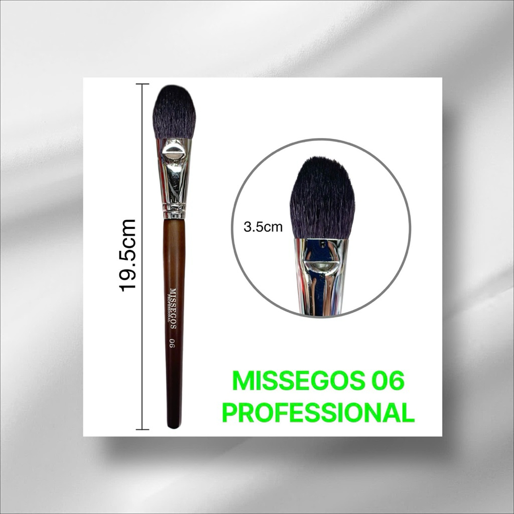 Cọ tản phấn phủ MissEgos 06 chuyên nghiệp – đầu oval mềm, lông mịn đều phấn