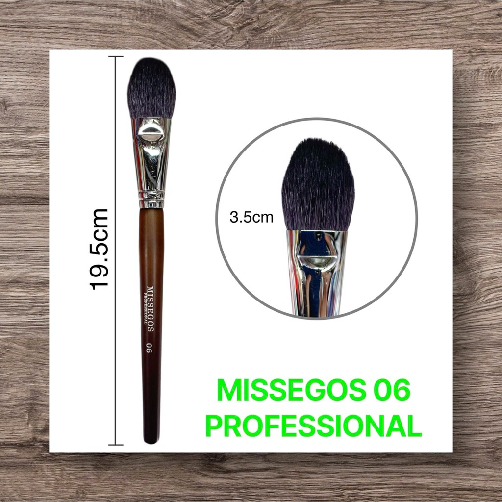 Cọ tản phấn phủ MissEgos 06 chuyên nghiệp – đầu oval mềm, lông mịn đều phấn