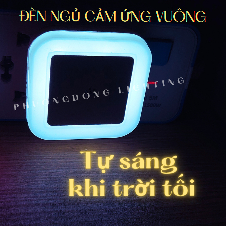 COMBO 4 Đèn ngủ Cảm Ứng Vuông Tự Động Sáng Khi Trời Tối Tiết Kiệm Điện Năng