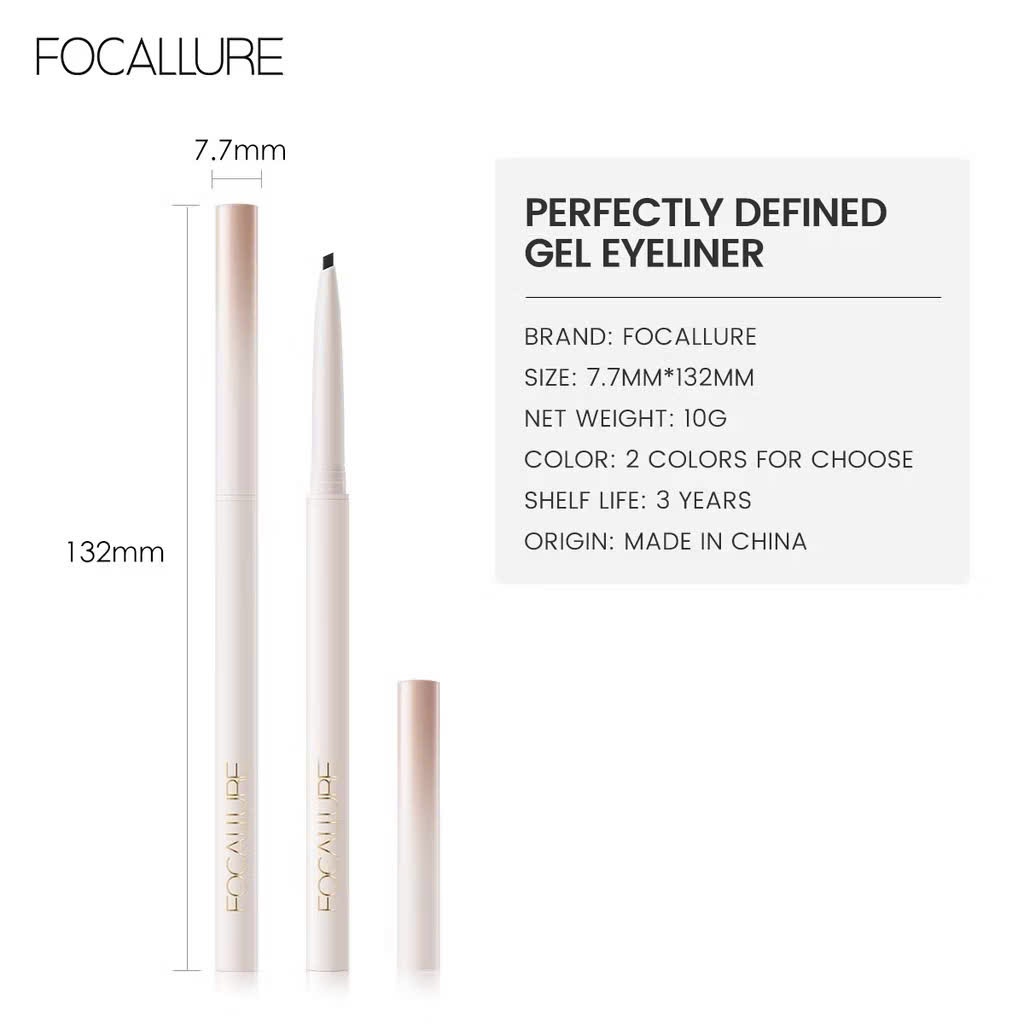 Bút kẻ mắt dạng gel FOCALLURE FA243 siêu mịn đa năng chống thấm nước 10g | NHÍM HOUSE