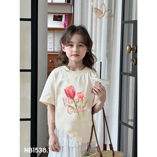 [B&G] Sét váy áo cotton be in hoa kèm chân váy dài trắng tiểu thư cho bé gái từ 12-45kg(2-12 tuổi)