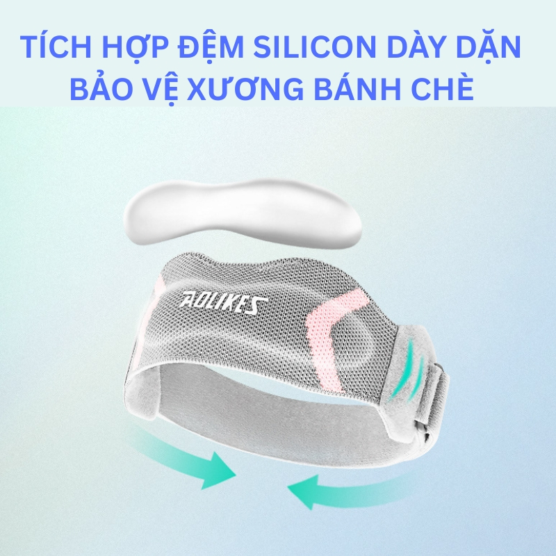 Đai Gối Thể Thao AOLIKES 8501 – Chống Trượt, Co Giãn, Hỗ Trợ Viêm Gân, Bảo Vệ Gối Khi Tập Gym, Squat