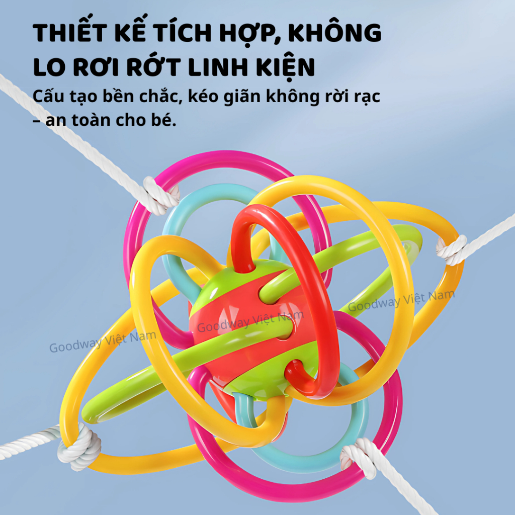 Đồ chơi lục lạc gặm nướu silicone cho bé sơ sinh Goodway Teether Rattle an toàn phát triển giác quan
