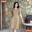 Đầm thiết kế BEMINE cổ tròn nơ vai dáng chữ A phù hợp đi làm-MT11163