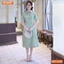 Đầm thiết kế BEMINE cổ sơ mi có cúc dáng chữ A phù hợp đi làm-MT11100
