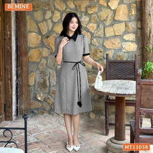 Đầm thiết kế BEMINE cổ đức eo có dây tim dáng chữ A phù hợp đi làm-MT11038